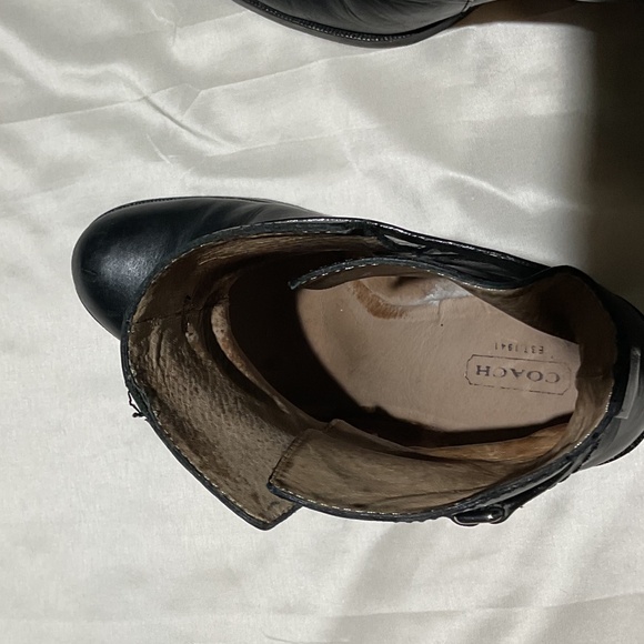 Coach kasandra black heeled boots with silver hardware - Picture 6 of 7